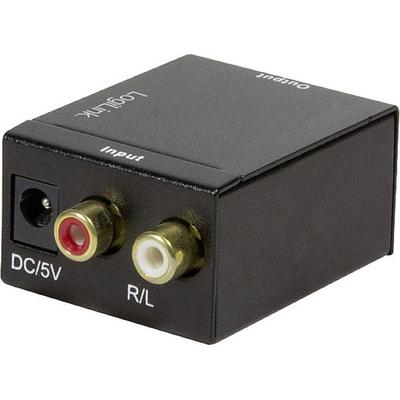 LogiLink CA0102 Toslink / Cinch Audio Adapter [2x Cinch-Buchse, Cinch-Buchse - 1x Toslink-Buchse (ODT), Cinch-Buchse] Schwarz