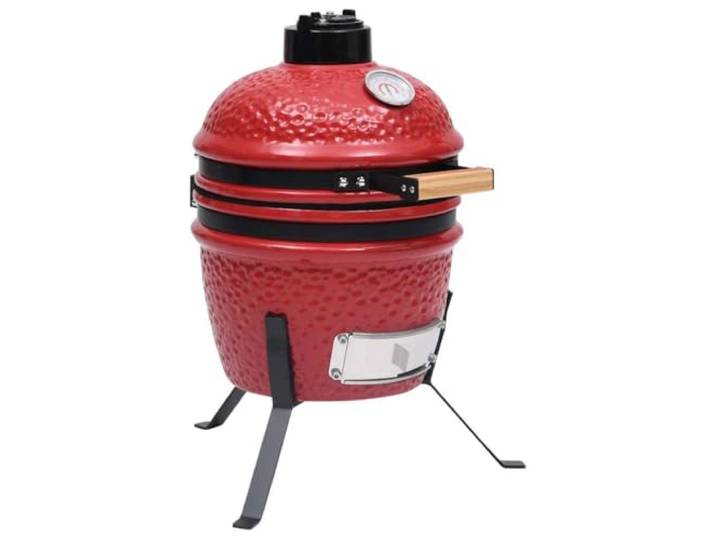 vidaXL Barbecue à fumoir Kamado 2-en-1 Céramique 56 cm Rouge