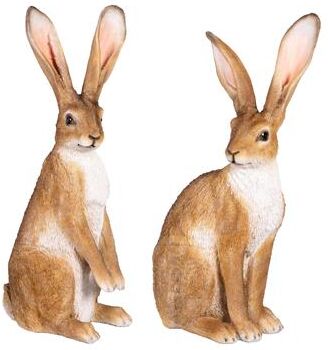 Evergreen Ornamental Hares, Set of 2