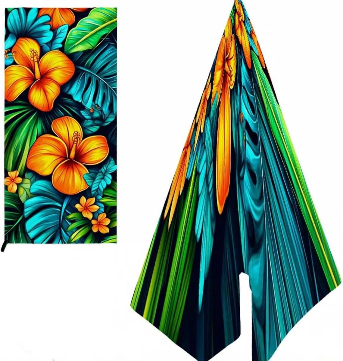 Strandlaken Microvezel XXL met Bloemenprint - Zandbestendig en Sneldrogend - 160 x 80 cm