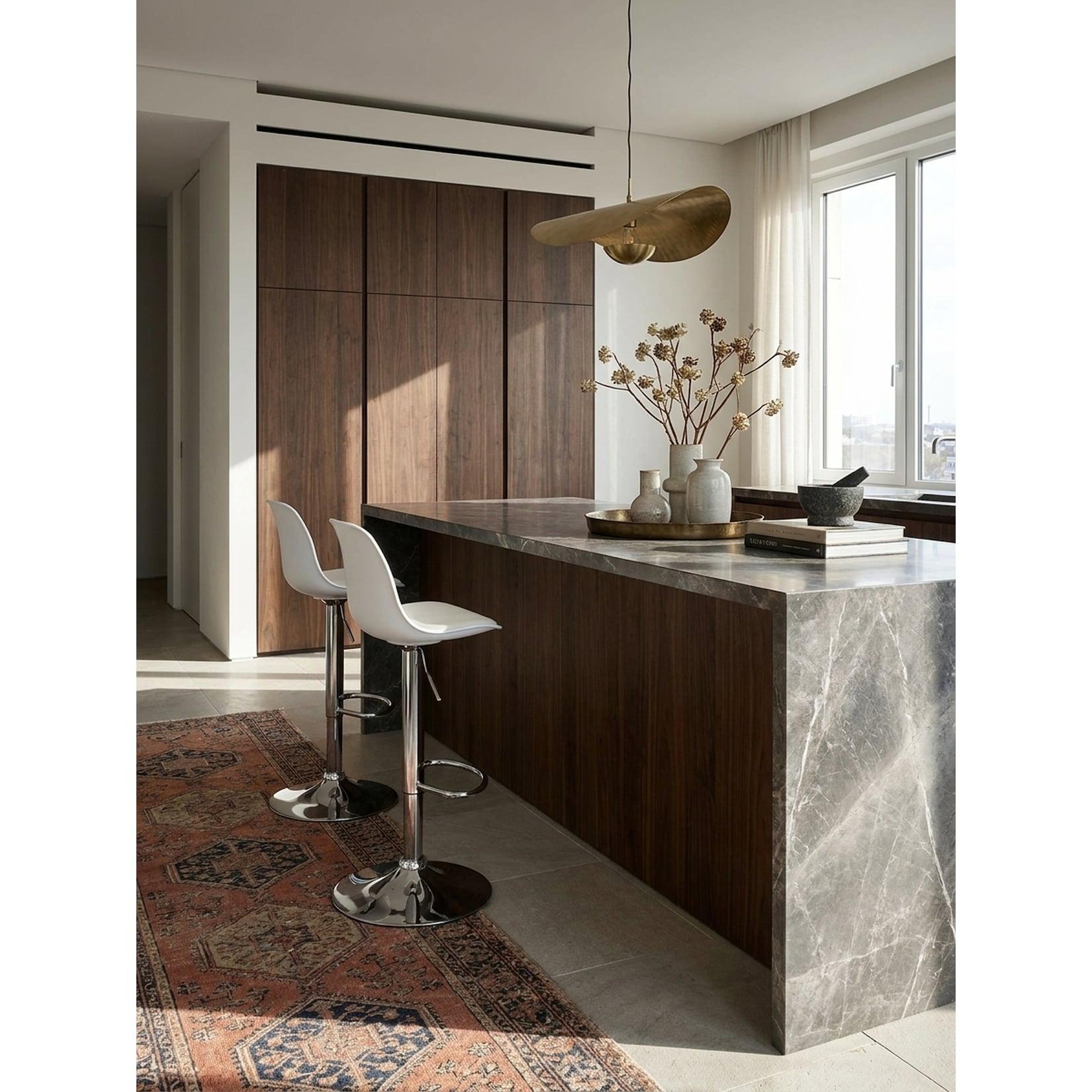 Barhocker Kunstleder Design KORSIKA, Weiß 40x40x104 cm