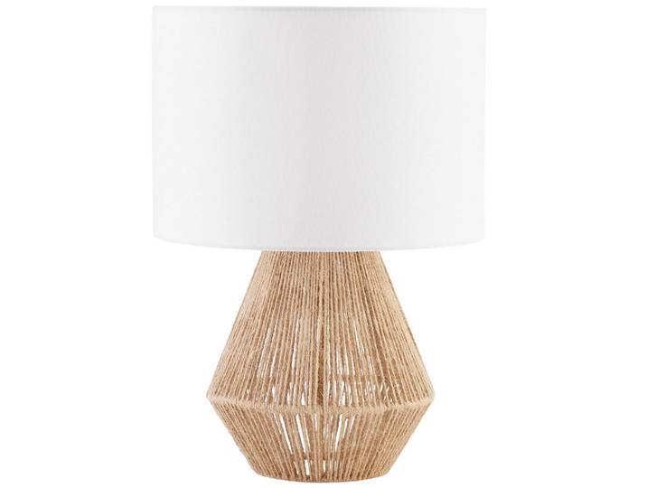 tectake Tischleuchte Lignea Lux aus Jute, 32 x 45 cm, natur, Naturfarben, Metall, E27, 32x45x32 cm, Lampen & Leuchten, LED Beleuchtung, LED-Tischlampen