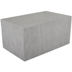 Gartencouchtisch Zten aus Aluminium mit Steinplatte, modern, grau, 80x50 cm