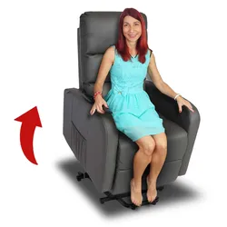 Fernsehsessel MCW-K62, Sessel Relaxsessel TV-Sessel Liege, Liegefunktion Aufstehhilfe, Metall Kunstleder ~ grau