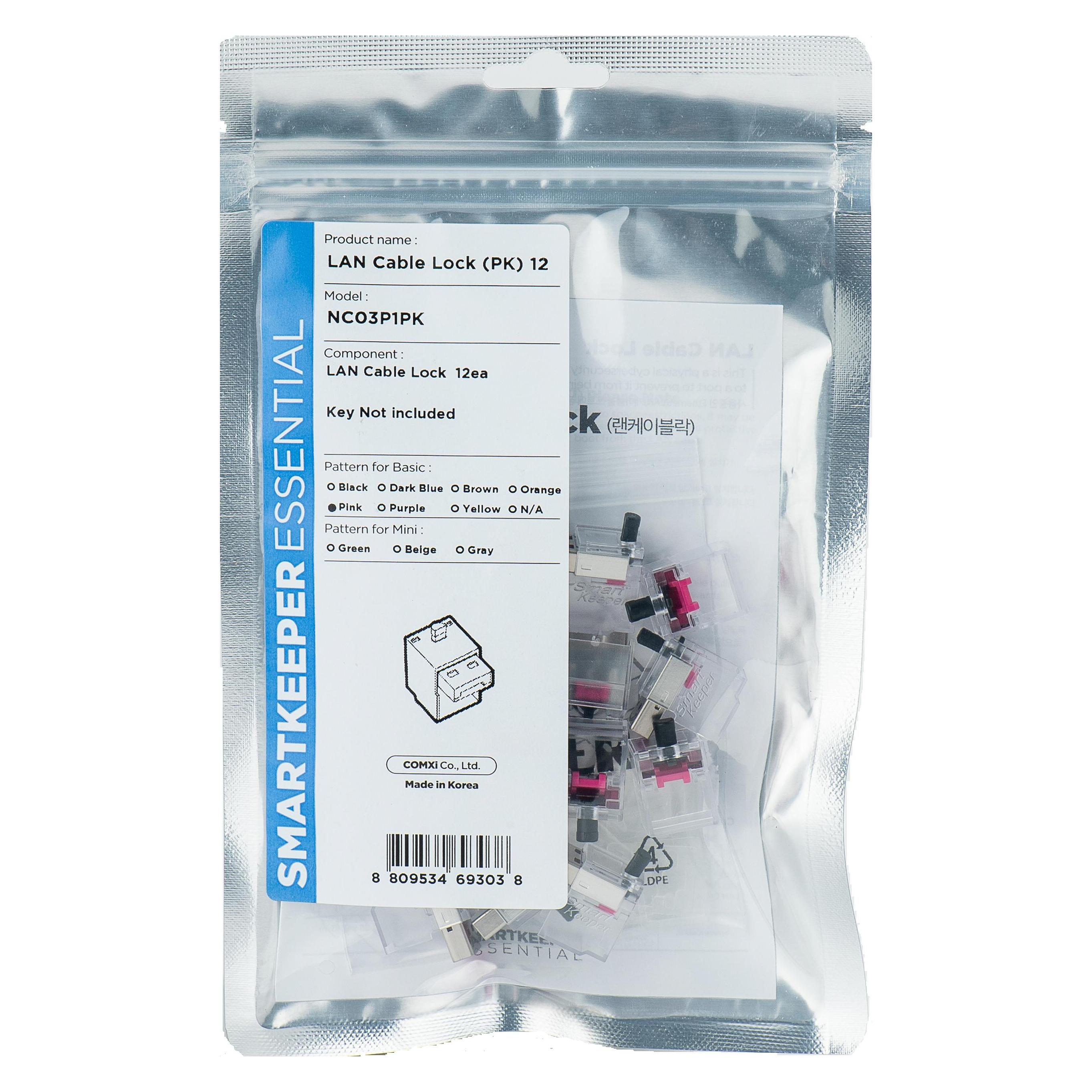 Smart Keeper 12 x LAN Kabel Schlösser ohne BASIC Typ Schlüssel (NC03P1PK)