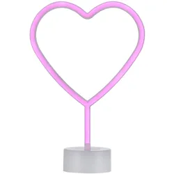 LED Tischleuchte pink Herz Batterie mit Schalter Dekorationsleuchte
