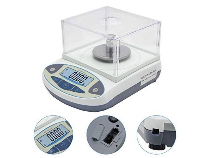 Bonvoisin Balance Analytique de Laboratoire 500g/0\,001g avec Pare-Brise Balance Haute Précision Lisibilité 1mg\, Plateau Inox\, 13 Unités\, Tare & Comptage\, Étalonnée Usine pour Labo\, Bijouterie & Oro