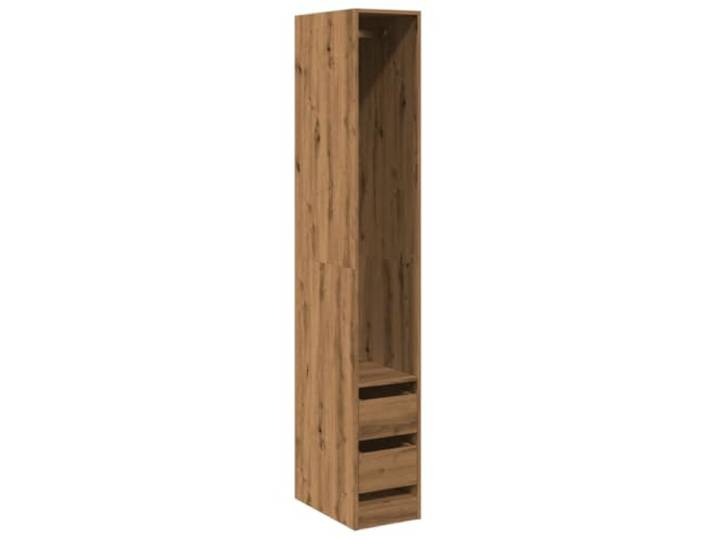 HNSMFPRE Kleiderschrank, Eiche, 30 x 50 x 200 cm, Holz 1 Fach, 2 Schubladen, Wandbefestigung im Lieferumfang enthalten, glatte Oberfläche, Aufbewahrung für Kleidung, Hüte