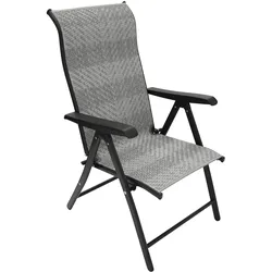 Klappsessel ANTIBES Hochlehner, Metall + Polyrattan grau, klappbar