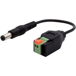 Exsys Adapter DC-Stecker zu Terminal Block, Elektronikkabel + Stecker, Schwarz