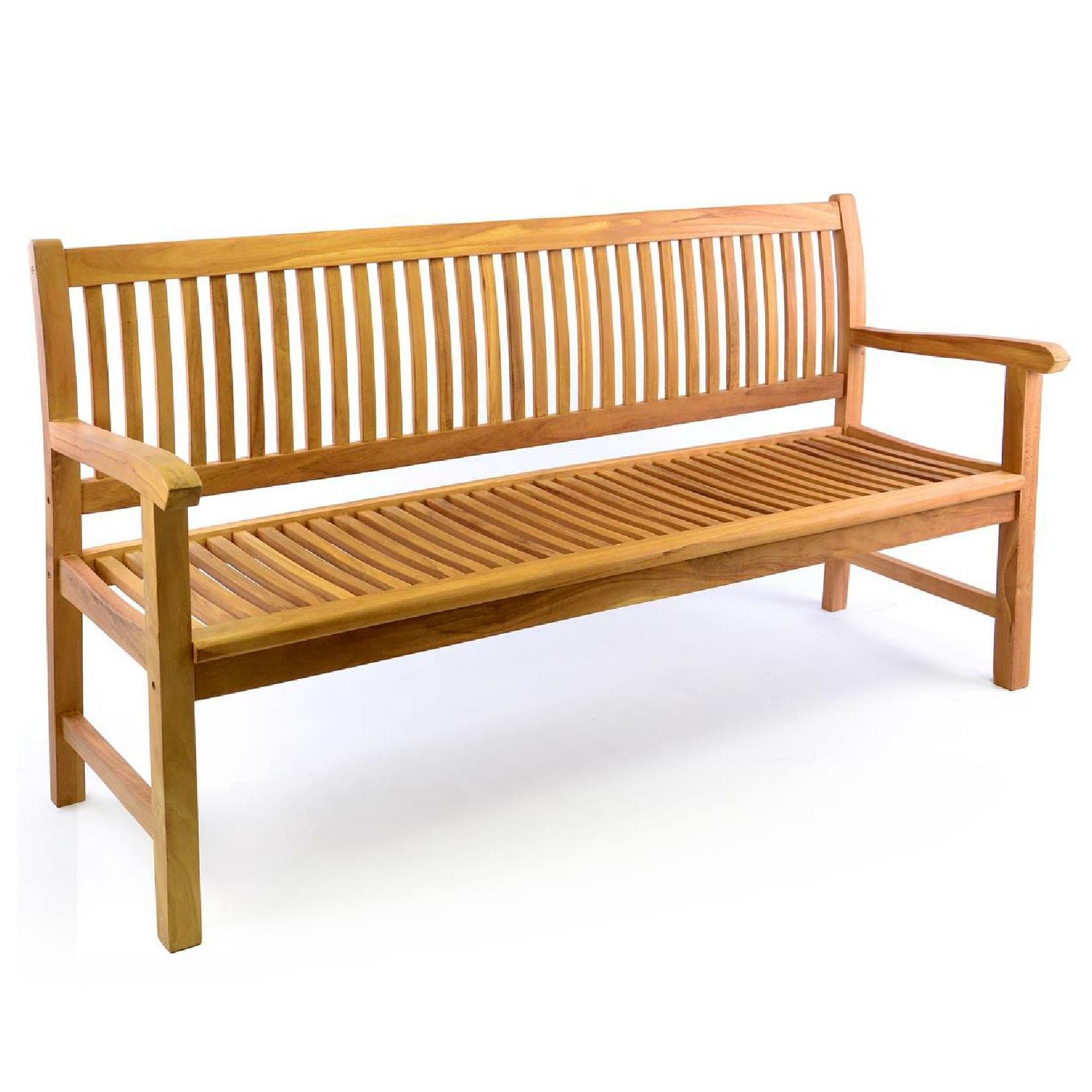 VCM 4-Sitzer Gartenbank Parkbank hochwertig Teak Holz behandelt Landhausstile braun Maße L. 180 x B. 60 x H. 90 cm