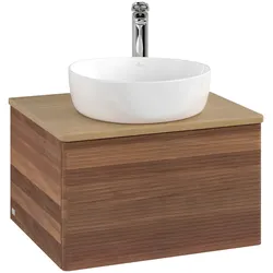 Villeroy & Boch Waschbeckenunterschrank Antao K29_5, Eckig Warm Walnut, 600x360x500mm, mittige Wanneneinbauposition