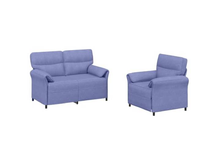 Makastle Sofa Couch 2er Set Jeans blau Stoff