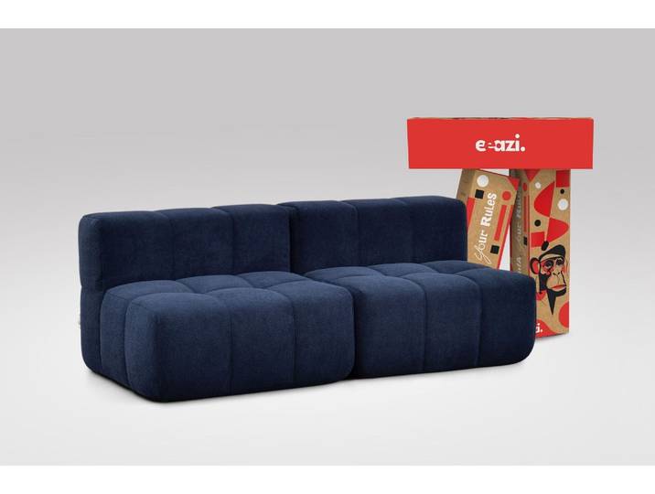 2-tlg. Modulsofa Blau – 2 Mittelteile