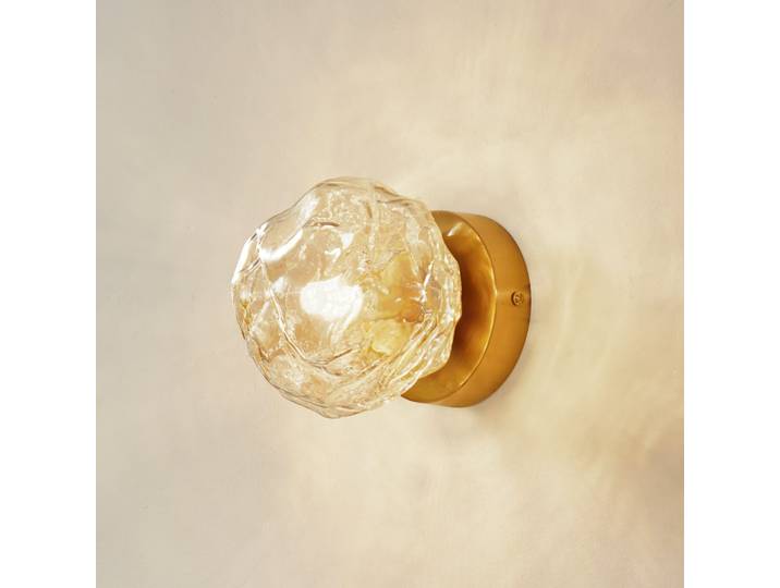 Piatra Applique Murale Ambre/Laiton - Lindby - Salon / séjour - Moderne - Verre - Rond