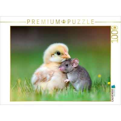 CALVENDO Puzzle Küken und Maus - Ungewöhnliche Freundschaft | 1000 Teile Lege-Größe 64x48cm Foto-Puzzle für glückliche Stunden, von , Calvendo Puzzle