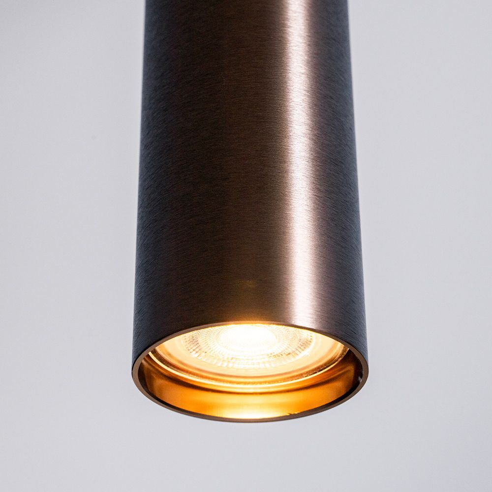 LUSENZ Canopus bronzo m - Zylindrischer Aufbaustrahler mit gebürsteter Bronzebeschichtung
