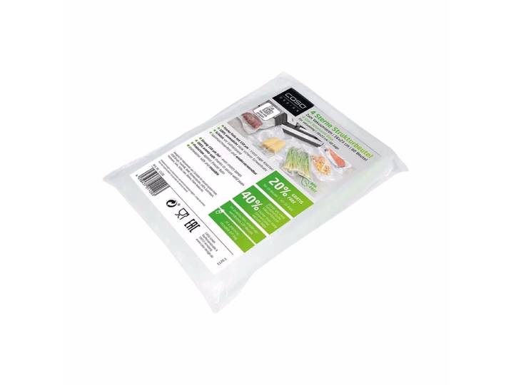 Caso Strukturbeutel 16x23 cm 60 Stück – Vakuumiergerät Zubehör – transparent