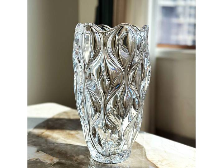 Vase en verre de cristal Simple et créatif, vase domestique, porte-fleurs d'eau, ornement de décoration de table à manger d'entrée