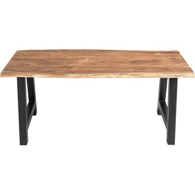 Esstisch SALESFEVER "Designer-Tisch für stilvolle Mahlzeiten", schwarz (natur, schwarz, schwarz, natur), B:160cm H:76,5cm T:85cm, Akazienholz, Metall, Tische, Esstisch, Zweifach gewachstes, geöltes Massivholz