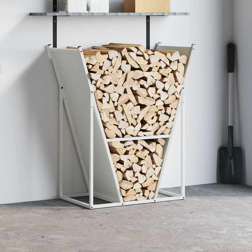 vidaXL Portant de bois chauffage blanc 69,5x35x81 cm