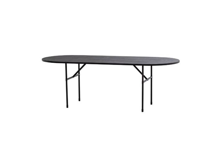 Table à manger ovale 220x90cm Chêne noir Arthur