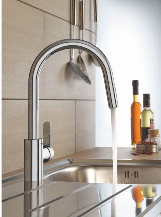 Grohe Get Küchenarmatur 31484001 chrom, mit C-Auslauf und Dual-Spülbrause