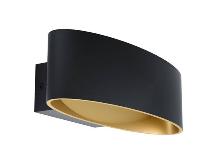 Eglo LED Applique Maccacari\, lampe murale 1 flamme\, style minimaliste\, spot mural intérieur en aluminium\, acier et plastique\, lampe salon\, lampe couloir noire\, dorée\, transparente