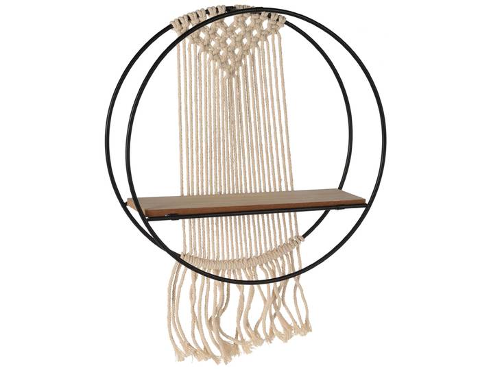 Hängeregal Makramee, Wandregal rund, Ø 32 cm