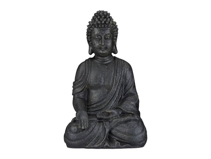 Buddha Figur sitzend 40cm Anthrazit
