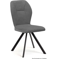 ESSZIMMERSTUHL drehbar (8er-Set) Diana 51x92x60 Schwarz/Grau