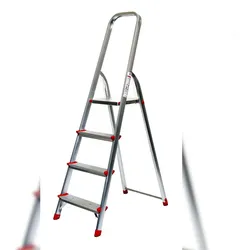 Stehleiter 4 Stufen 157x45cm Alu SZAGATO 4 Stufen Leiter Alu Stehleiter 4-stufig Bockleiter 4 Stufen Haushaltsleiter 4 Stufen Alu Stehleiter 4 Stufen