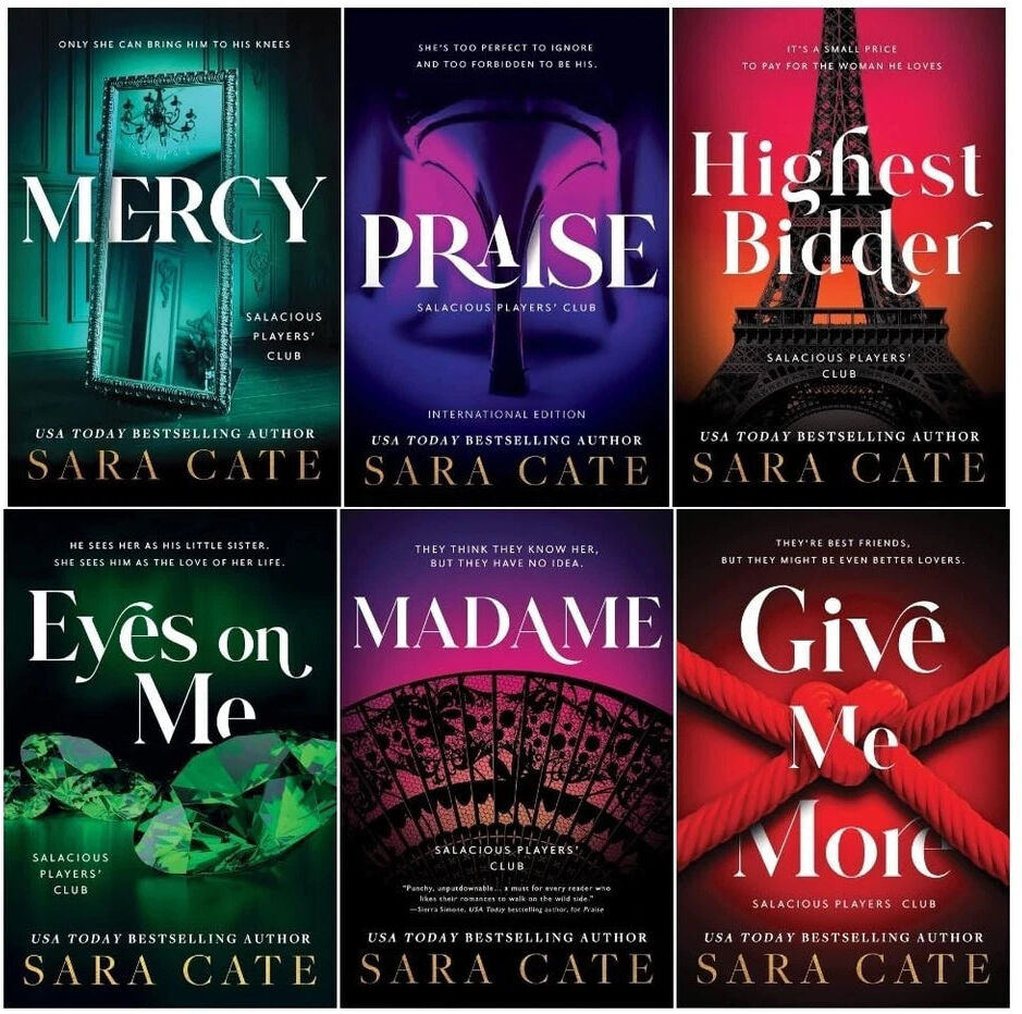 Sourcebooks Casablanca Salacious Players' Club 6 Books Collection Set by Sara Cate - Paperback - Praise, Eyes on Me, Give Me More, Mercy, Highest Bidder, Madame - Spicy