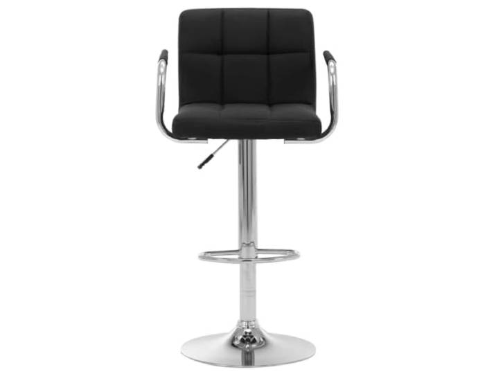 KGHFDVB Barhocker 1 aus verchromter Stahlrahmen + Stoffbezug Schwarz Verchromter Stahlrahmen, Stoffbezug 90% Baumwolle, um 360 Grad drehbar, Gasdruckfeder, für Bartheke und Küchentheke