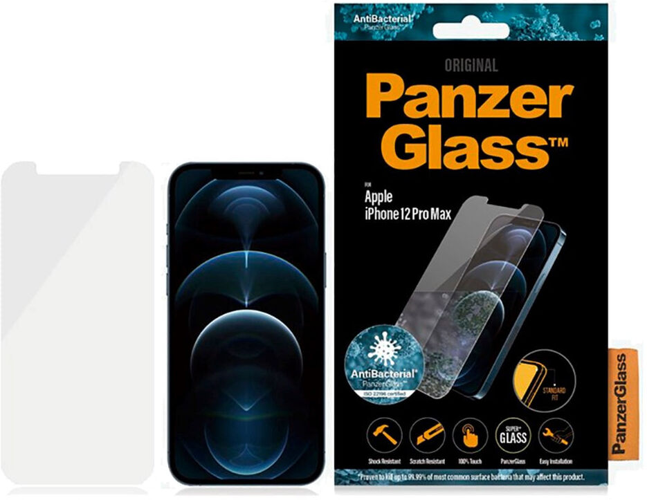 iPhone 12 Pro Max PanzerGlass Standard Fit AntiBacterial - Skærmbeskyttelse - Gennemsigtig