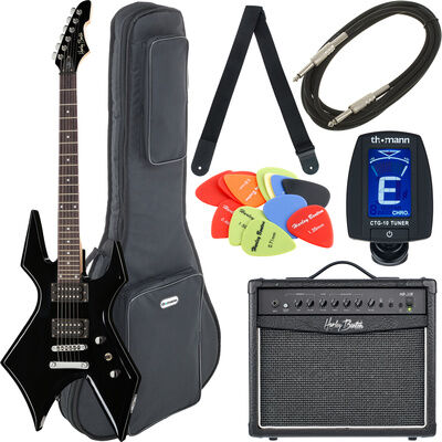 Harley Benton WL-20BK Rock Series Bundle 4 Schwarz Hochglanz