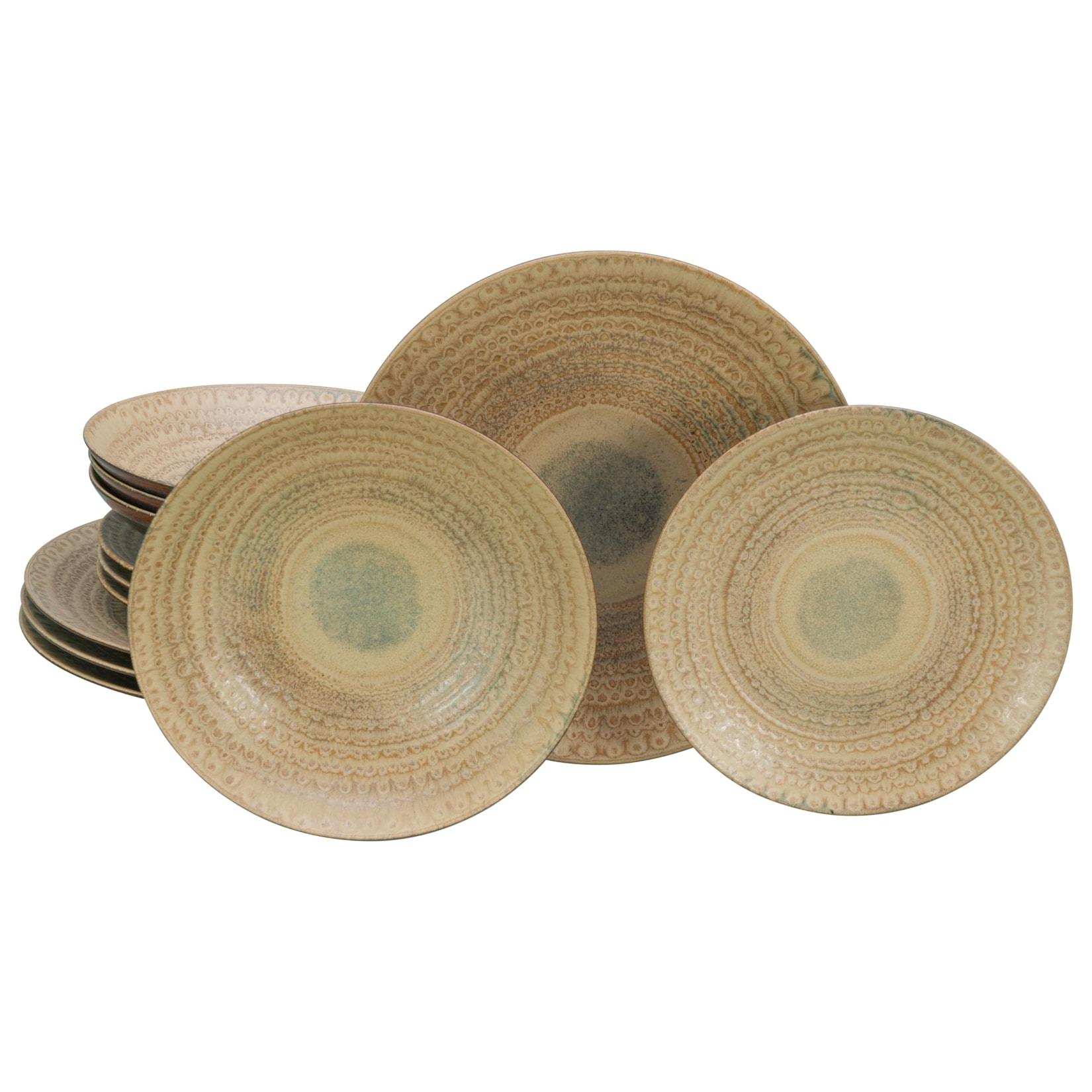CreaTable - 24860 Neapel Sand, Tellerset 12-tlg
