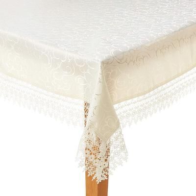Violet Linen Flower Bow Vintage Lace Pattern Tablecloths