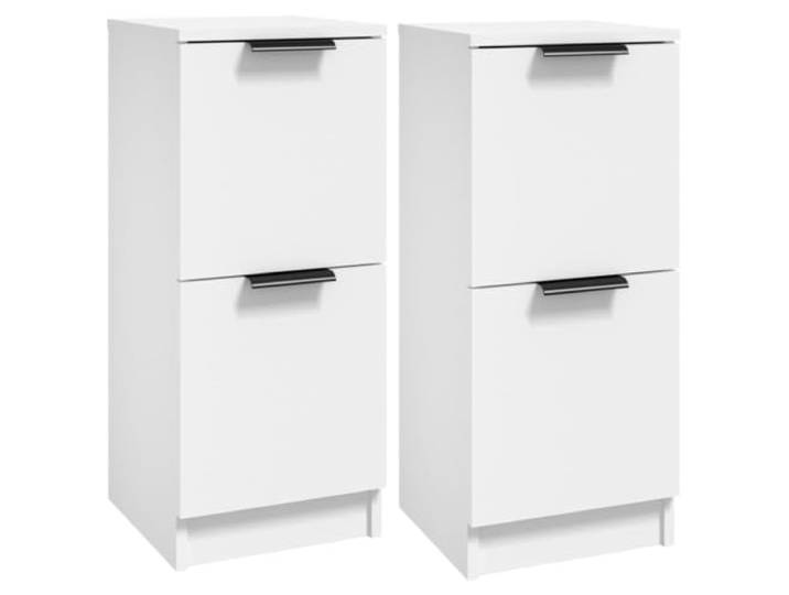 GHVBNMF Sideboard 2er Set Weiß 30x30x70 cm Kommode Holzwerkstoff Vielseitiges 2er Set Beistellschränke für Schlafzimmer und Wohnzimmer mit flexibler Türmontage links oder rechts.
