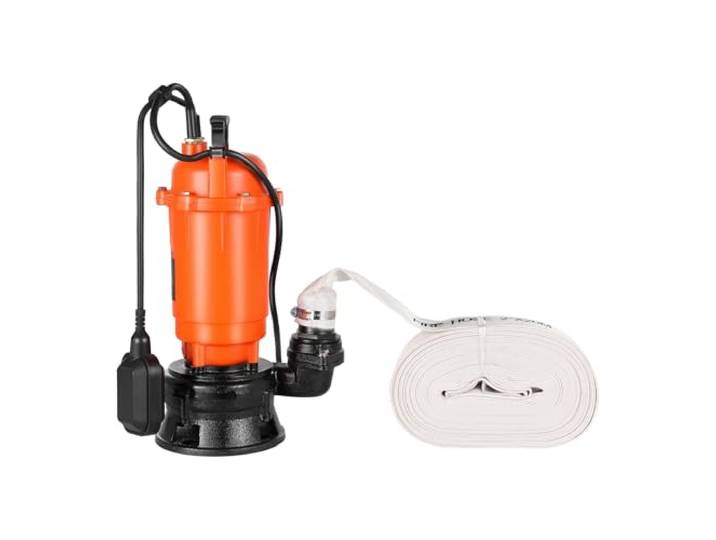 VEVOR Pompe Submersible Eaux Usées 1500 W Pompe Puisard Fonte 22800 L/h avec Interrupteur à Flotteur Automatique\, Hauteur Refoulement 18 m\, Évacuation Eaux Usées pour Piscines\, Étangs\, Zones Inondées