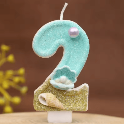 Inspire Picks Reusable Beach Theme Number Candles Ocean Birthday Cake Decorations For Yearly Celebrations number 2