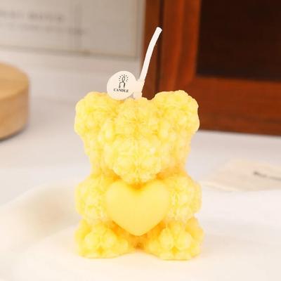 Uplift Essentials Creative Rose Bear Scented Candle yellow