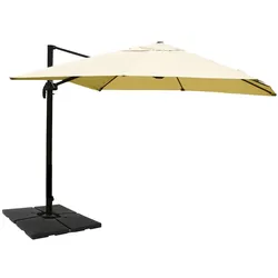 Décoshop26 - Professioneller Restaurant-Sonnenschirm für Gartenterrasse 3x4m (Ø5m) Polyester Aluminium/Stahl 26kg creme mit 04_0003313