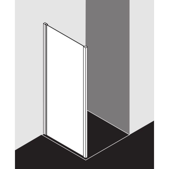 Kermi Liga Seitenwand LITWD07520VAK 75x200cm, silber hochglanz, ESG klar, auf Duschwanne