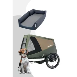 Croozer Dog Enna Bundle inkl. Enna Hundebett - Farbe: Moos Green / Moonlight Black