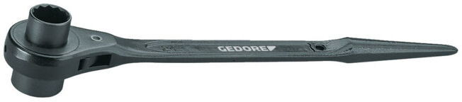 Cliquet de construction en acier Gedore, double hexagone 19x24 mm (1648926)