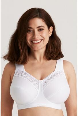 Plus Size Women's Broderie Anglaise bra by MISS MARY OF SWEDEN INC in White (Size 44 DD)