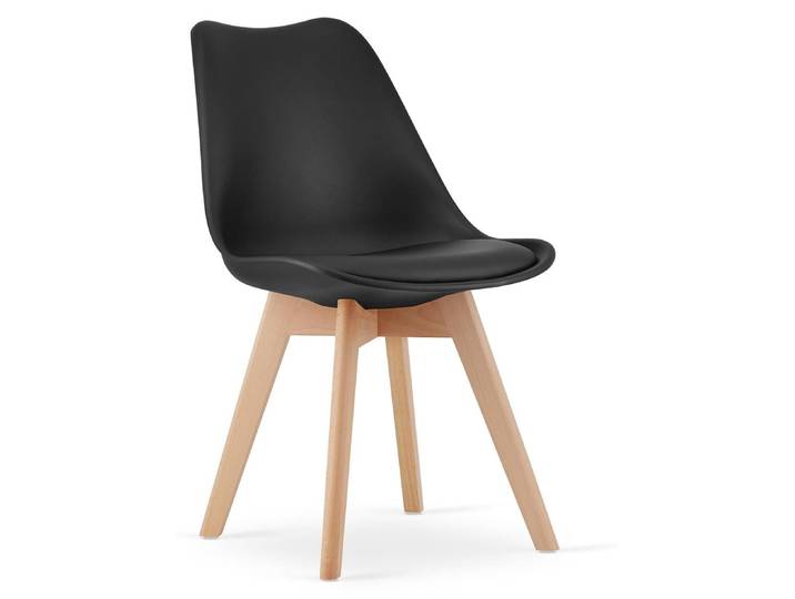 Chaise de salle à manger Mark en bois de hêtre et polypropylène noir