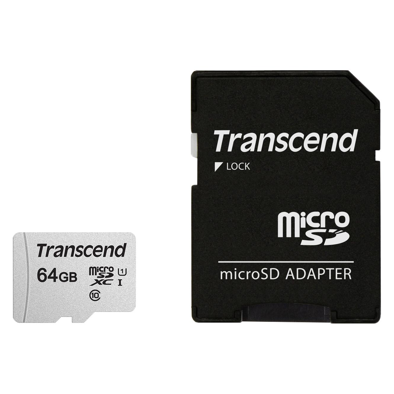 Transcend USD300S (64 GB, microSDXC, U1, UHS-I) (TS64GUSD300S-A)