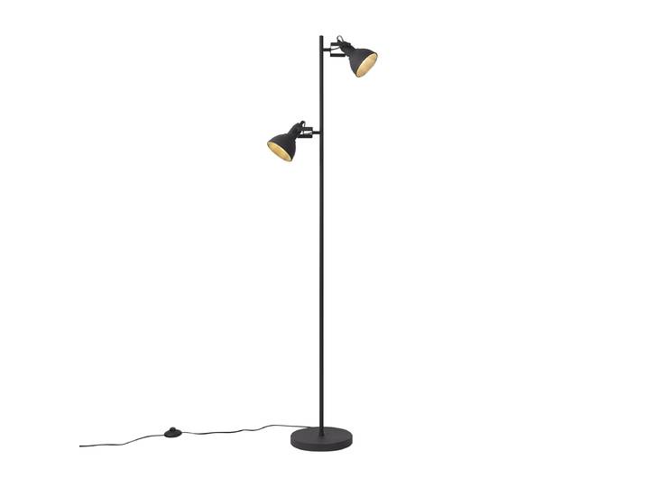 Lampadaire industriel noir avec bois 2 lumières - Jakub